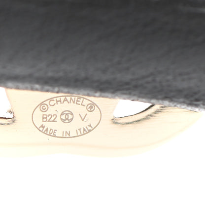 Chanel Metal Lambskin CC Turnlock Chain Headband Gold Black 4 of 5