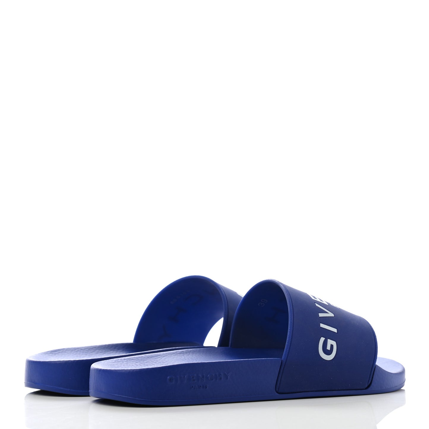 Rubber Logo Womens Pool Slide Sandals 39 Blue Indigo
