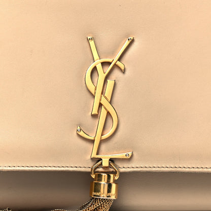 Saint Laurent Smooth Calfskin Medium Classic Monogram Kate Tassel Satchel Dark Beige 8 of 12