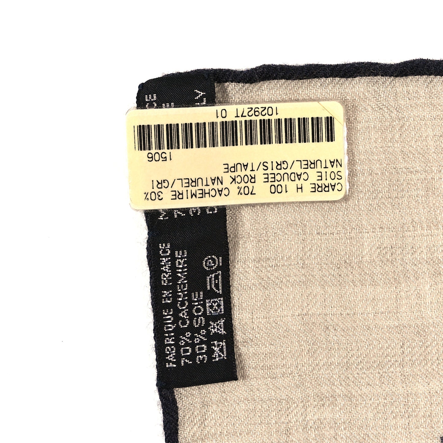 Cashmere Silk Caducee Rock Scarf 100 Naturel Gris Taupe