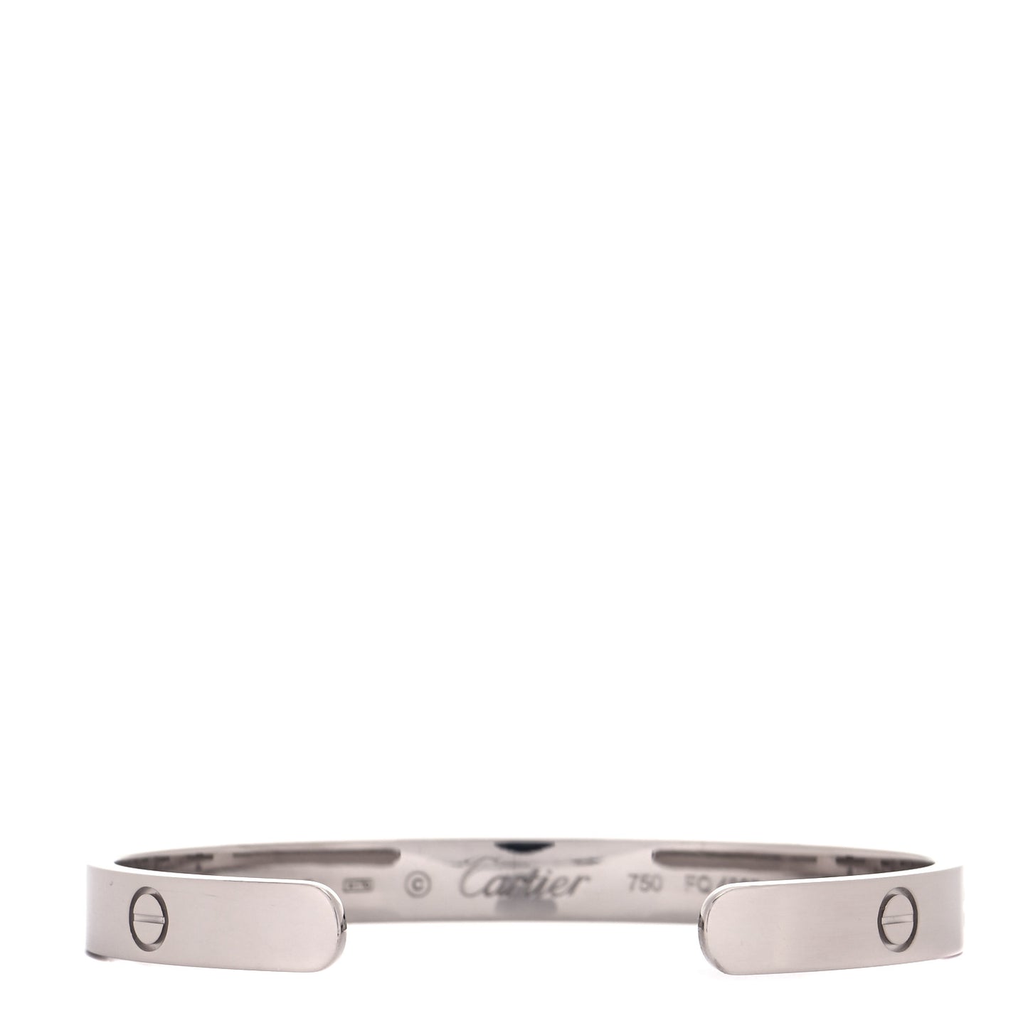 18K White Gold LOVE Cuff Bracelet 17