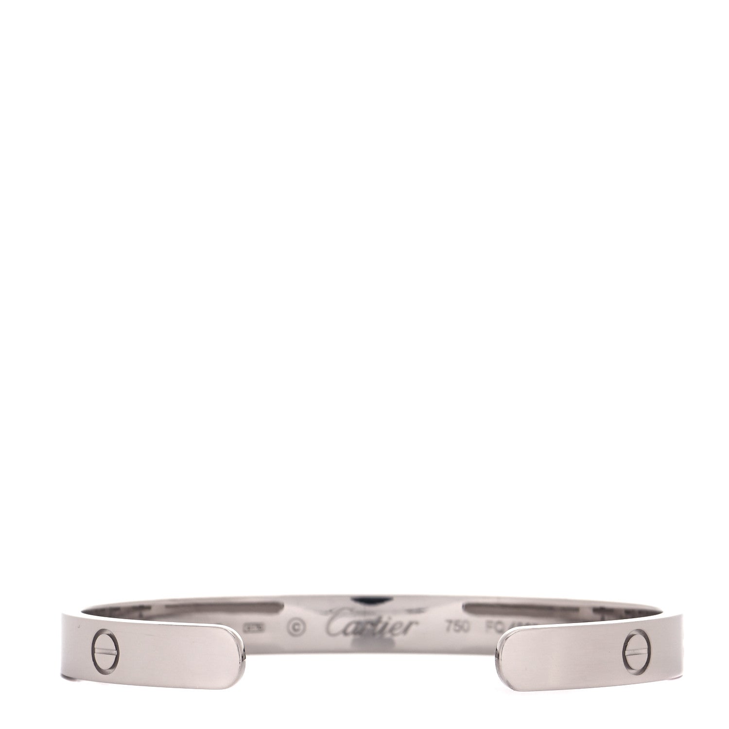 Cartier 18K White Gold LOVE Cuff Bracelet 17 3 of 6