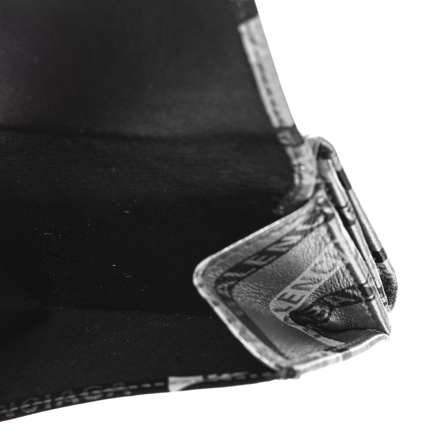 Balenciaga Metallic Calfskin Losange Monogram Mini Everyday Wallet Silver Black White 7 of 9