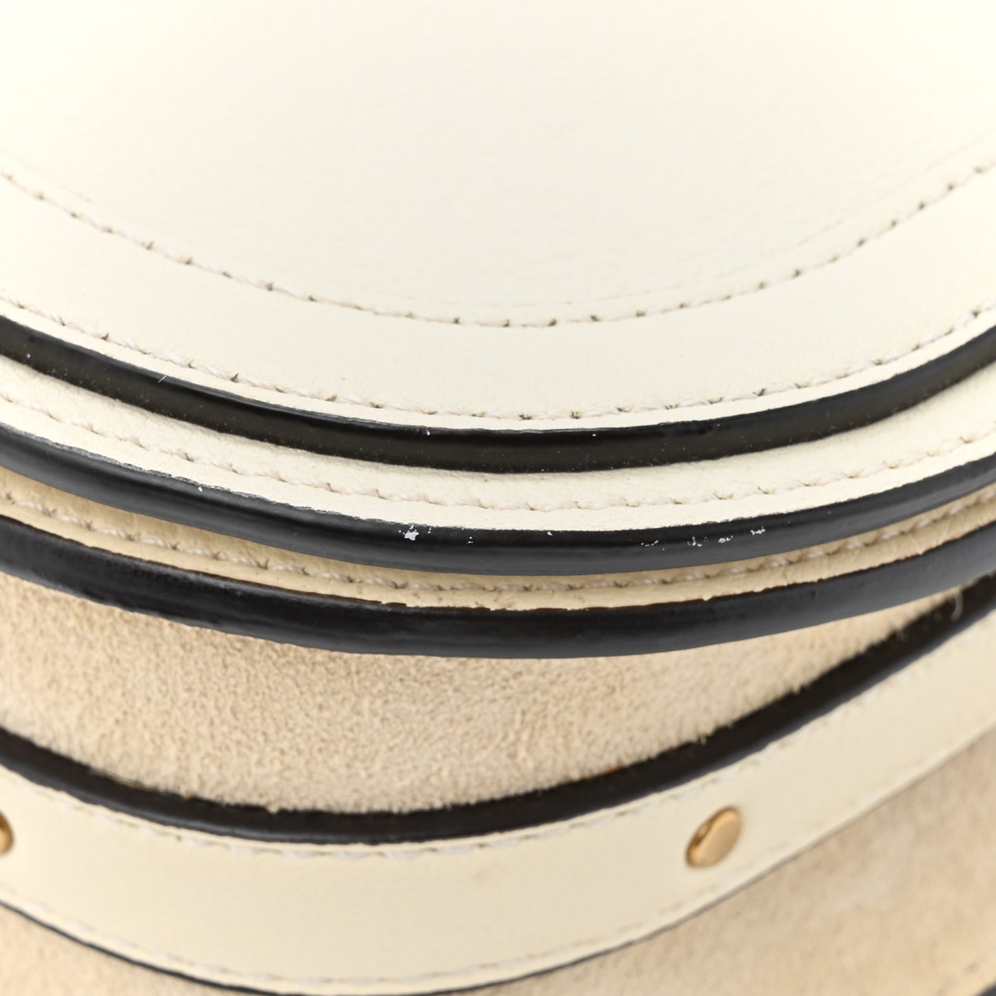 Calfskin Suede Small Nile Bracelet Bag Off White