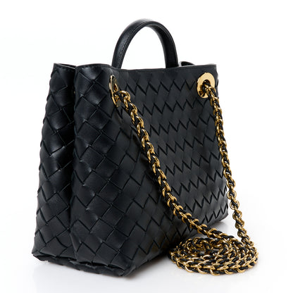Bottega Veneta Nappa Intrecciato Small Andiamo With Chain Shoulder Bag Black 3 of 10
