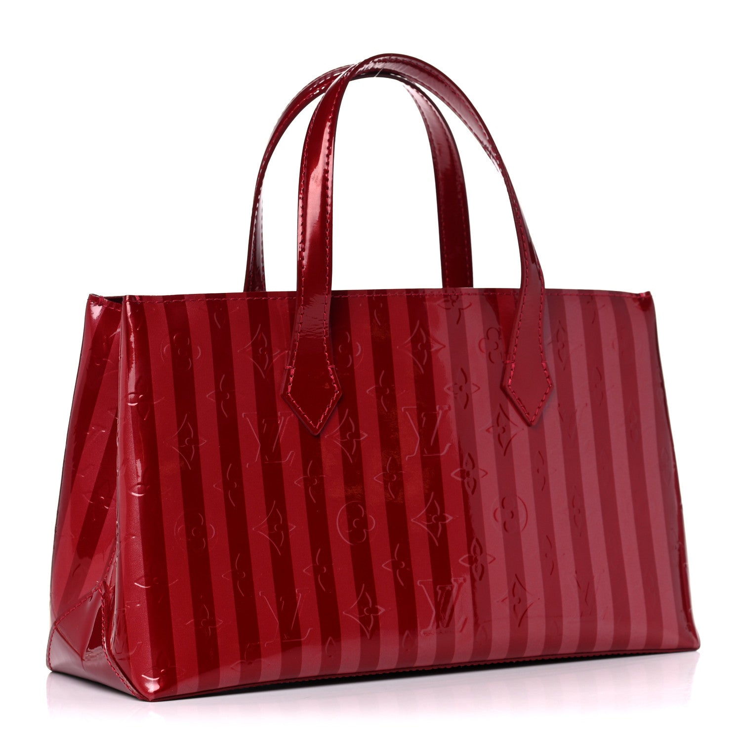 Louis Vuitton Vernis Rayures Wilshire PM Pomme D'Amour 3 of 9
