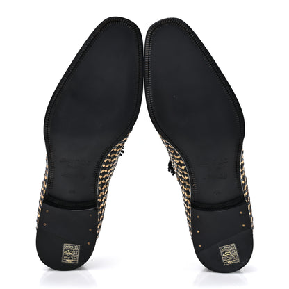 Jimmy Choo Nappa Womens Mens Foxley Tassel Loafers 44 Official Navy Gold 5 of 10