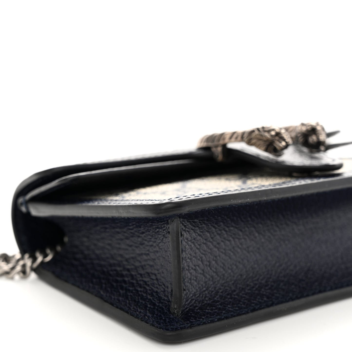 GG Supreme Monogram Textured Dollar Calfskin Super Mini Dionysus Shoulder Bag Beige Blue