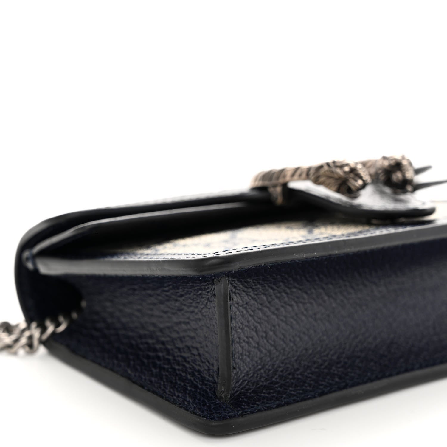 Gucci GG Supreme Monogram Textured Dollar Calfskin Super Mini Dionysus Shoulder Bag Beige Blue 8 of 10