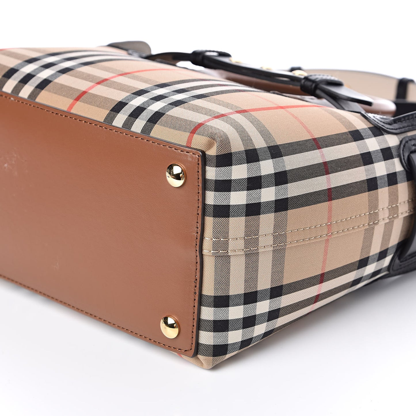 Calfskin Vintage Check Triple Stud Mini Belt Bag Archive Beige