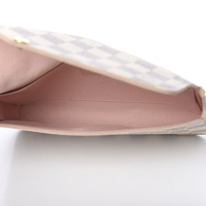 Louis Vuitton Damier Azur Pochette Felicie Chain Wallet Rose Ballerine 6 of 13