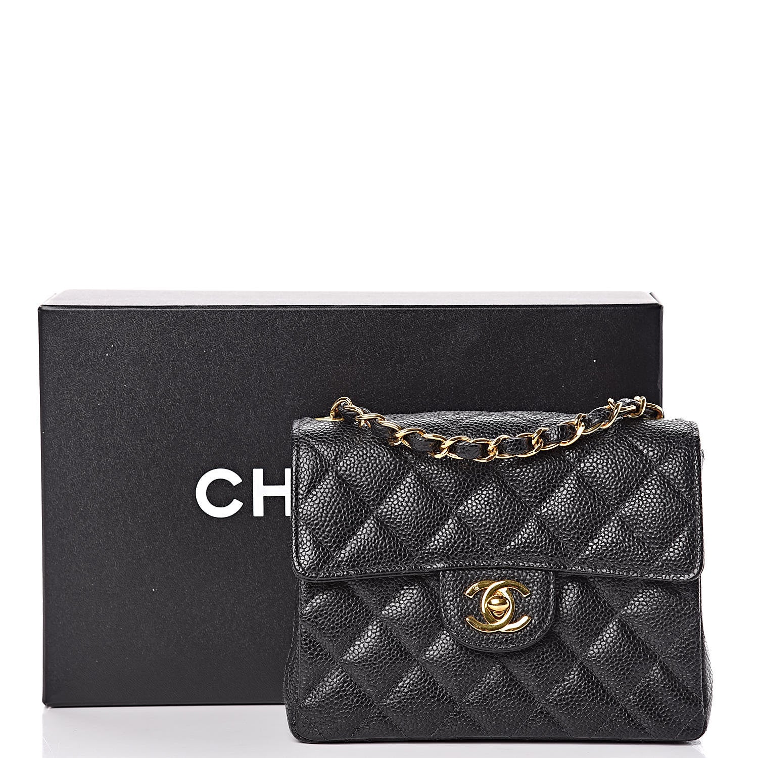 Chanel Caviar Quilted Mini Square Flap Black 10 of 10