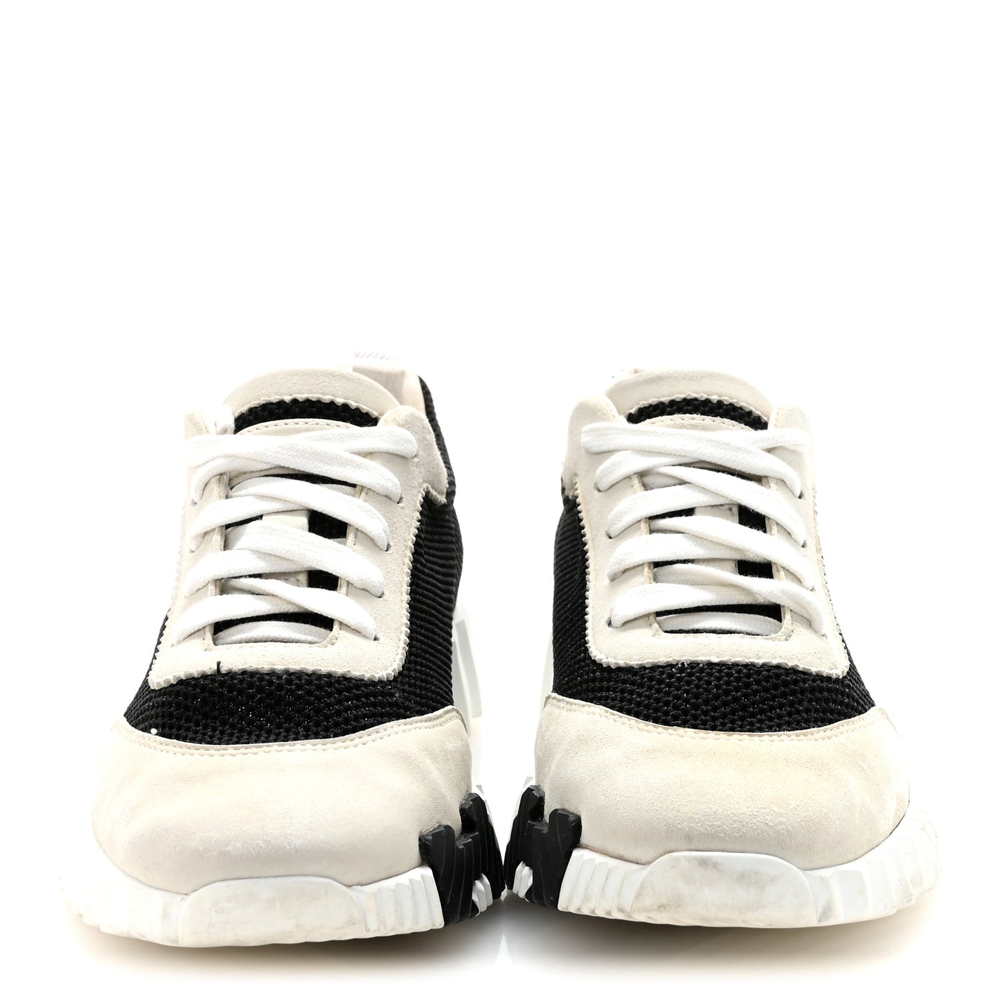 Air Mesh Suede Goatskin Bouncing Sneakers 35 Black Orange