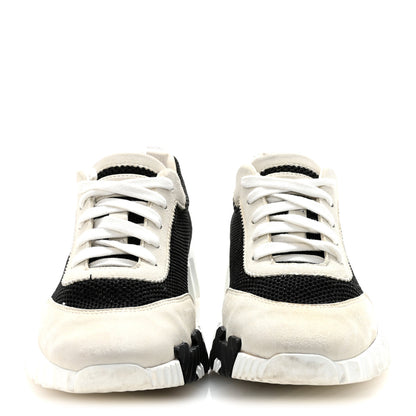 Hermes Air Mesh Suede Goatskin Bouncing Sneakers 35 Black Orange 3 of 9