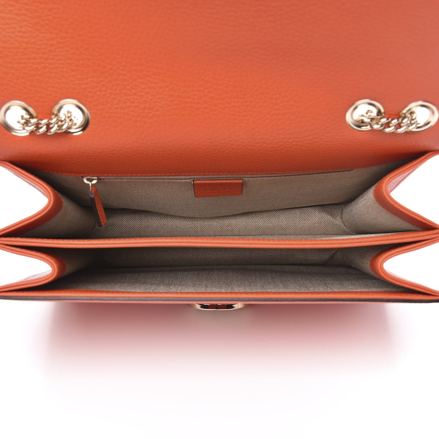 Dollar Calfskin Interlocking G Shoulder Bag Sun Orange