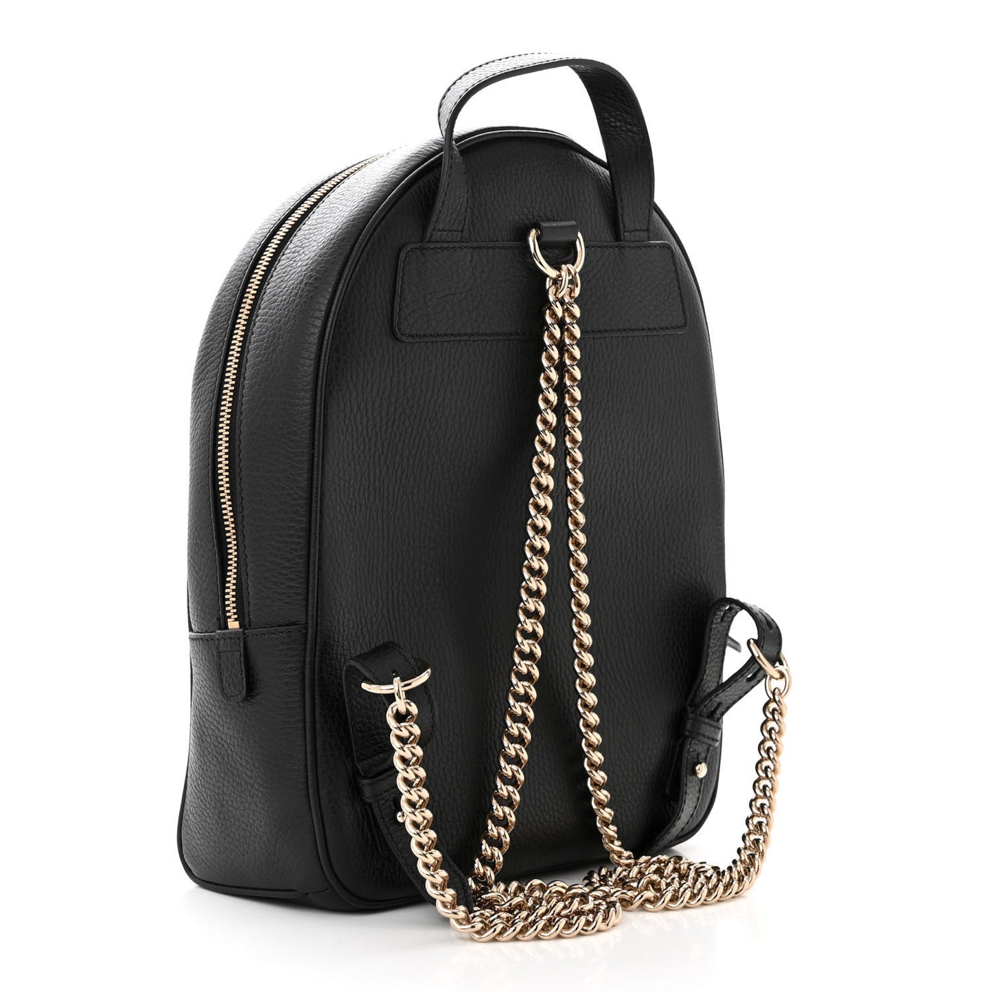 Pebbled Calfskin Soho Chain Backpack Black
