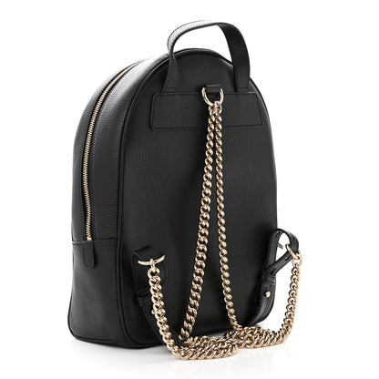 Gucci Pebbled Calfskin Soho Chain Backpack Black 3 of 10