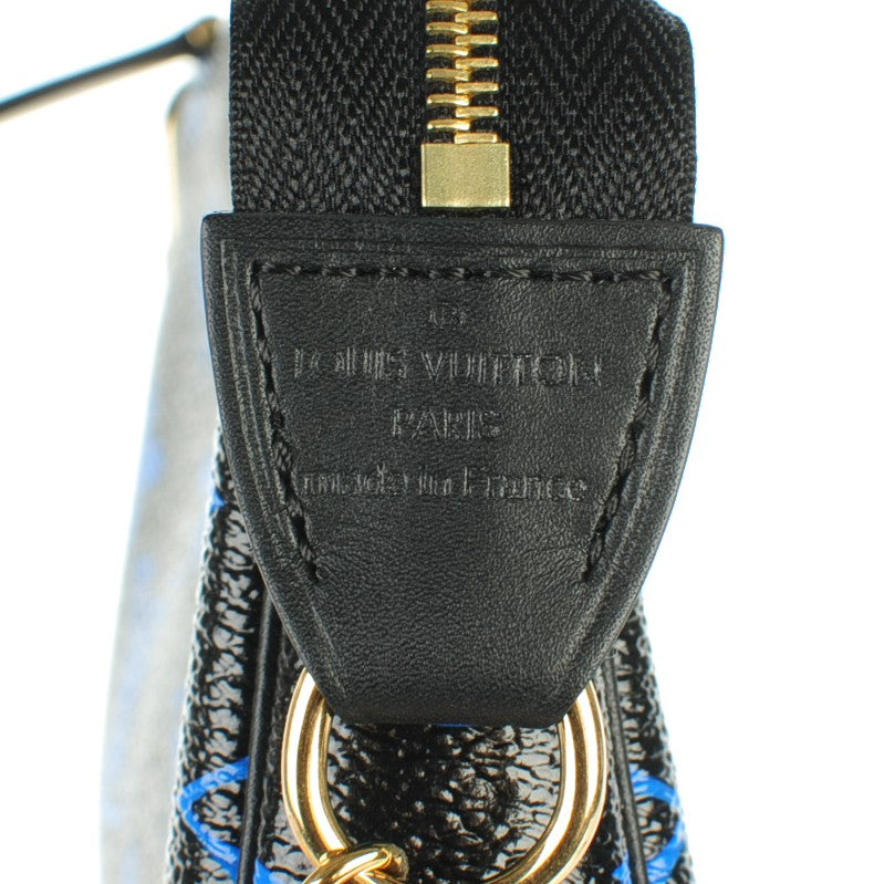 Louis Vuitton Colored Monogram Mini Pochette Accessories Blue Black 6 of 7
