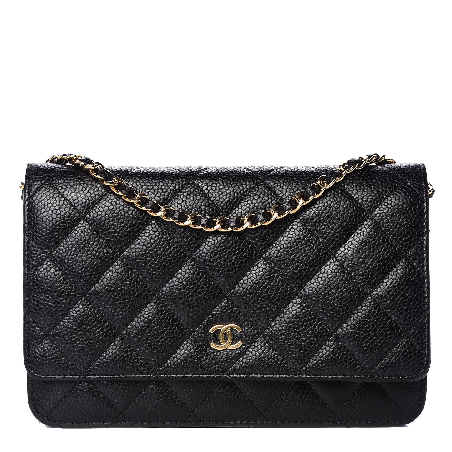 Caviar Quilted Wallet On Chain WOC Black