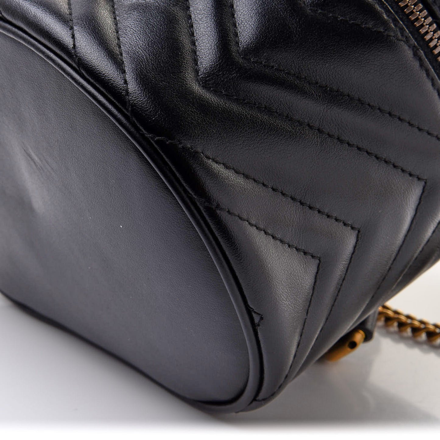 Calfskin Matelasse Mini GG Marmont Round Backpack Black