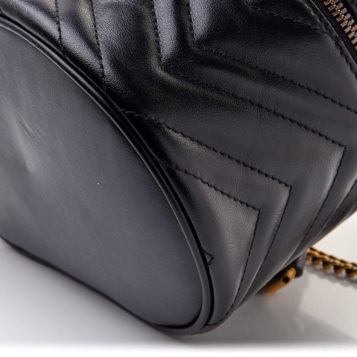 Gucci Calfskin Matelasse Mini GG Marmont Round Backpack Black 6 of 11