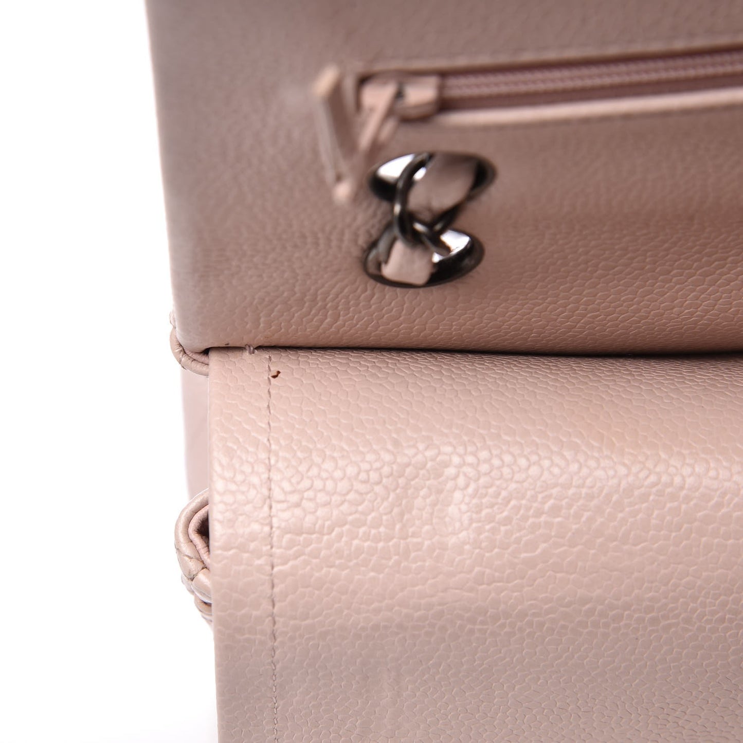 Caviar Quilted Medium Double Flap Pink
