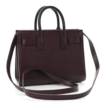 Saint Laurent Calfskin Nano Sac De Jour Dark Amaranto 3 of 11