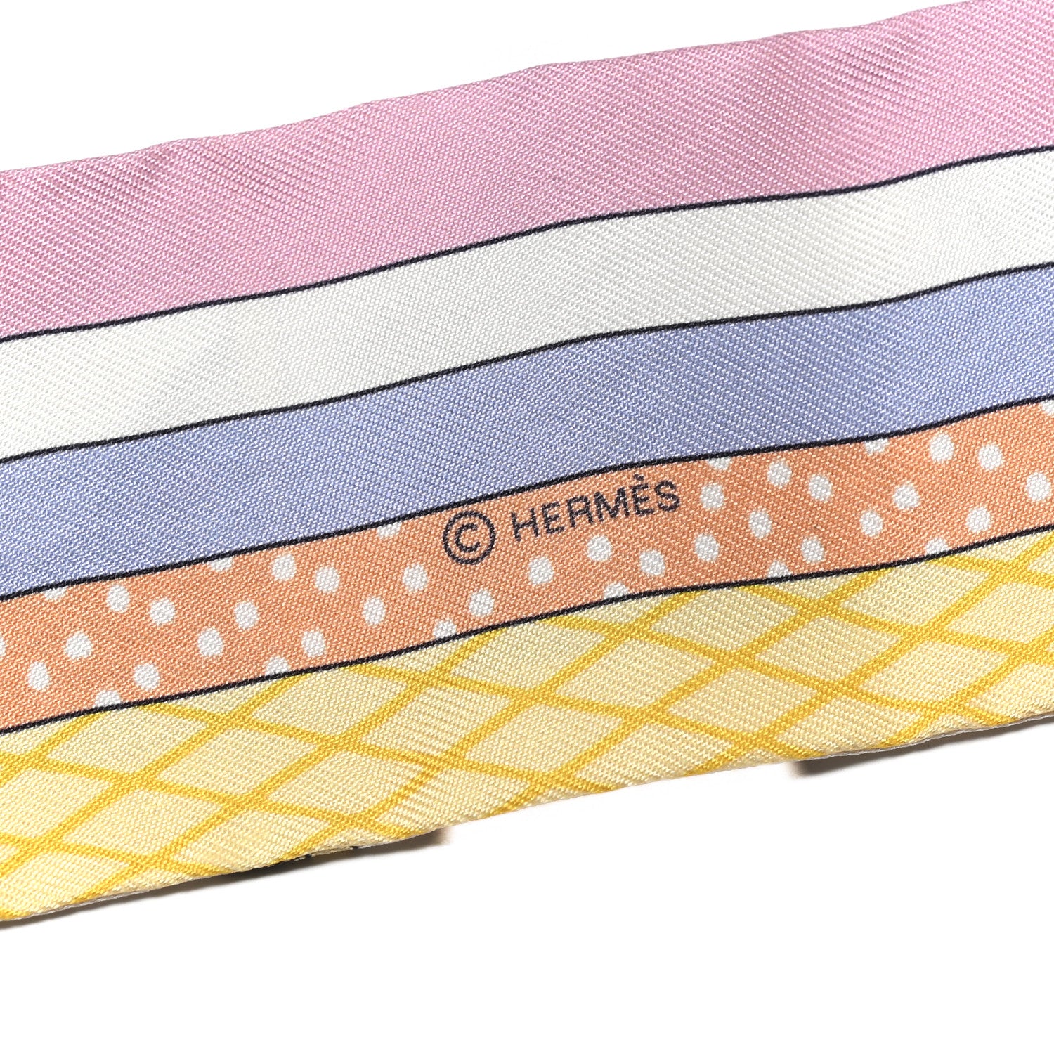 Hermes Silk Twilly Grand Theatre Nouveau White Vert Abricot 4 of 4