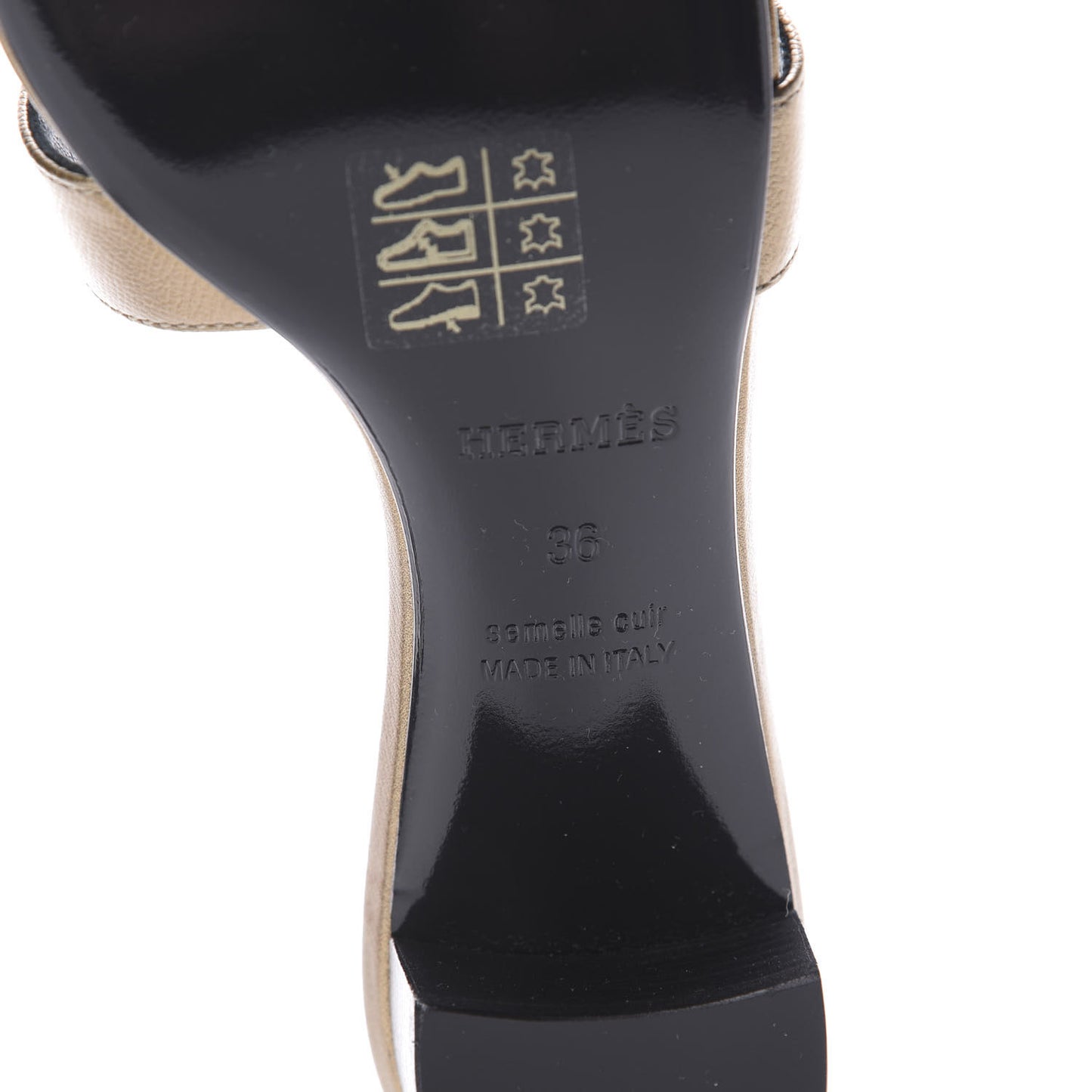 Madame Calfskin Oasis Sandals 36 Doré Vieilli