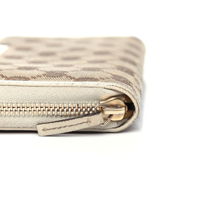 Gucci Monogram Metal Bar Zip Around Wallet Beige Ebony Off White 8 of 9