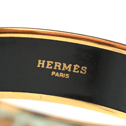 Hermes Enamel Printed Pride of Lions Wide Bracelet 70 3 of 4