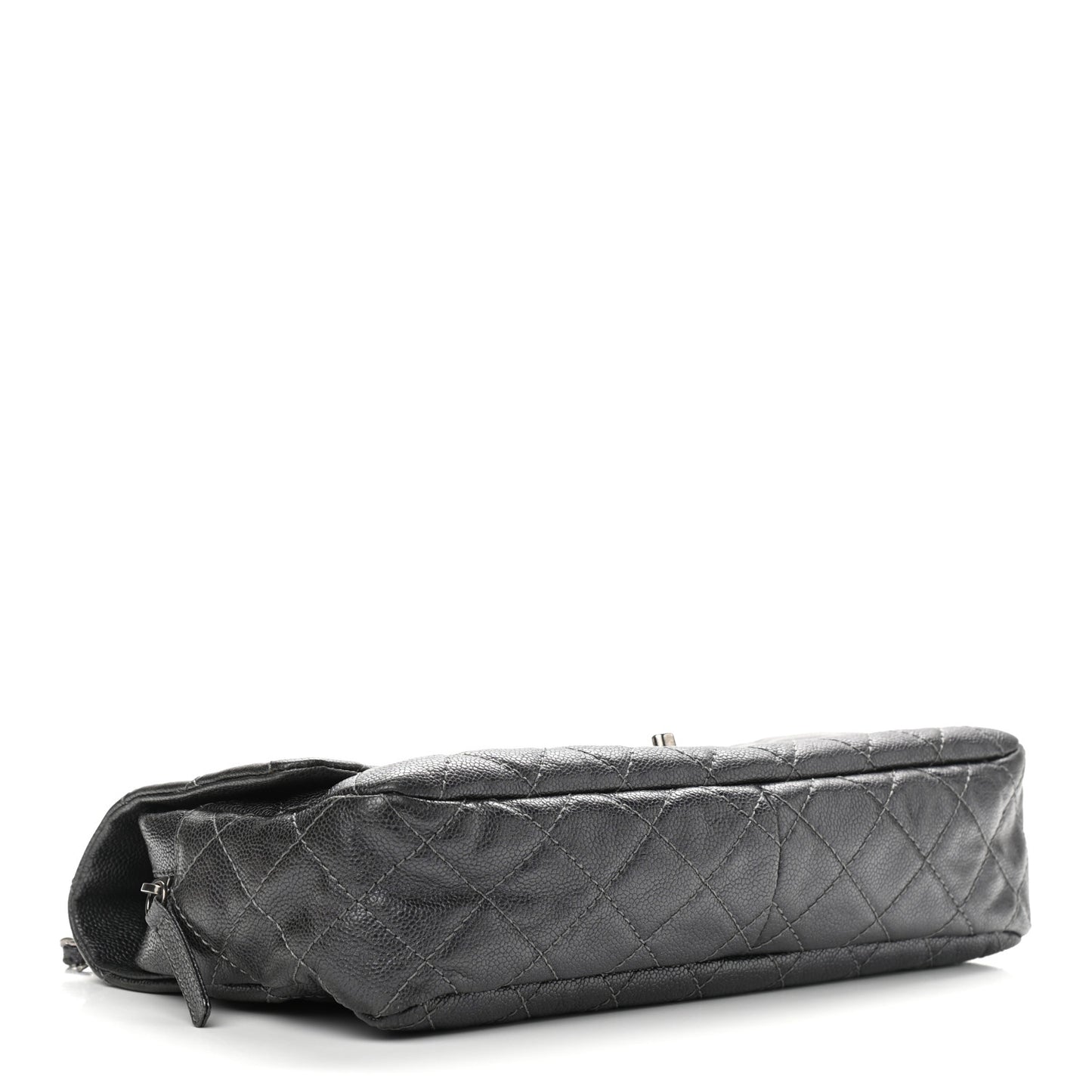Iridescent Caviar Quilted Large Chic Flap Grey