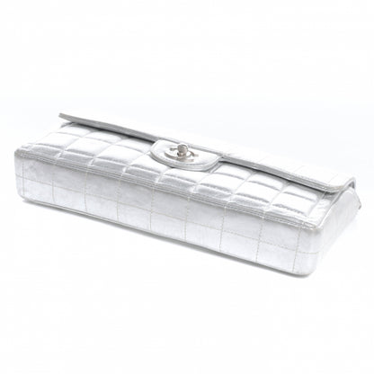 Chanel Lambskin East West Chocolate Bar Flap Silver 4 of 8