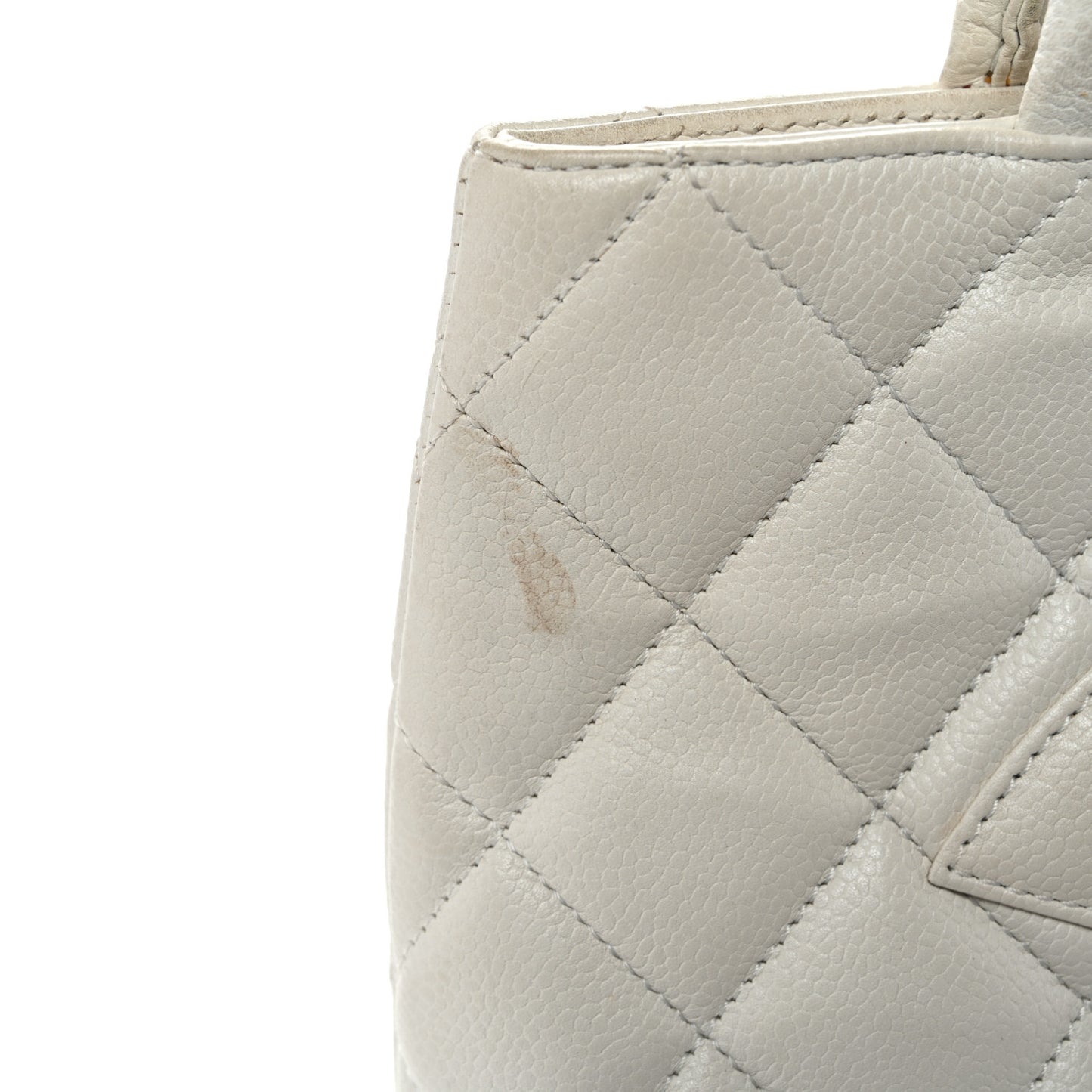Caviar Quilted Medallion Tote White