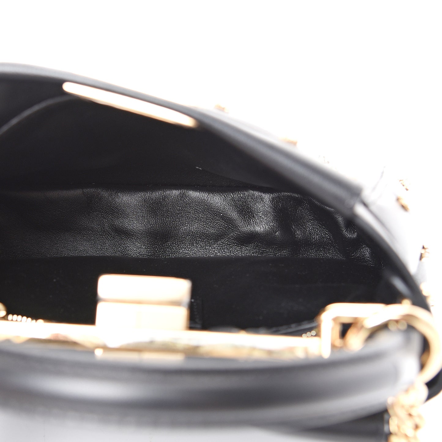 Nappa Crystal Studded XS Peekaboo Iconic Satchel Black