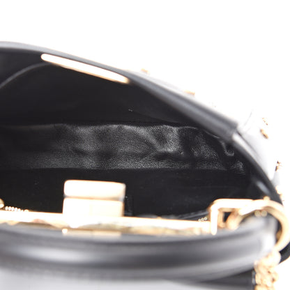 Fendi Nappa Crystal Studded XS Peekaboo Iconic Satchel Black 5 of 10