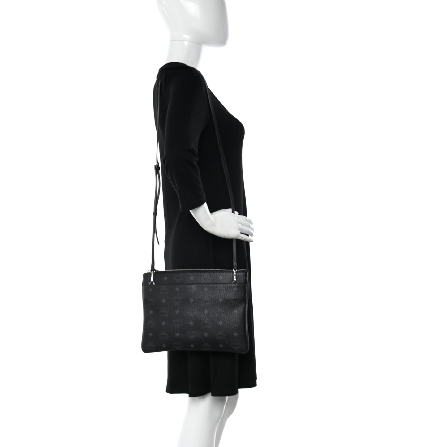 Visetos Medium Crossbody Pouch Black