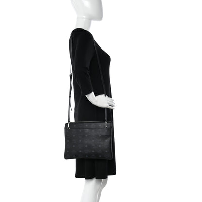 MCM Visetos Medium Crossbody Pouch Black 2 of 9
