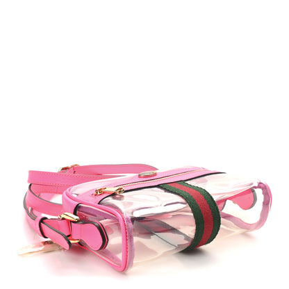Gucci Vinyl Web Mini Ophidia Transparent Shoulder Bag Fluorescent Fuchsia 4 of 10