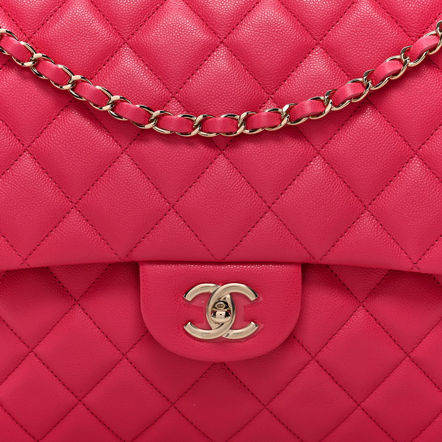 Chanel Caviar Quilted XXL Travel Flap Bag Dark Pink 8 of 10