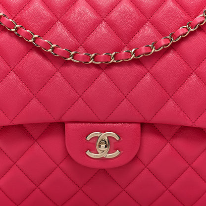 Chanel Caviar Quilted XXL Travel Flap Bag Dark Pink 8 of 10