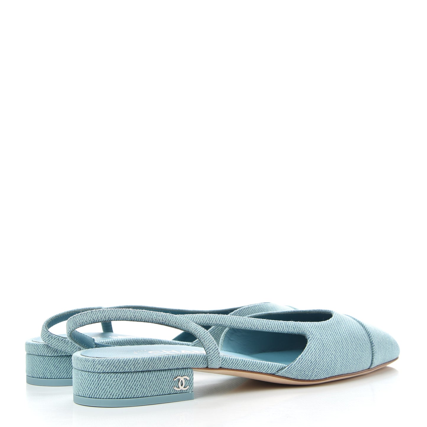 Denim Cap Toe CC Slingback Flats 36.5 Blue