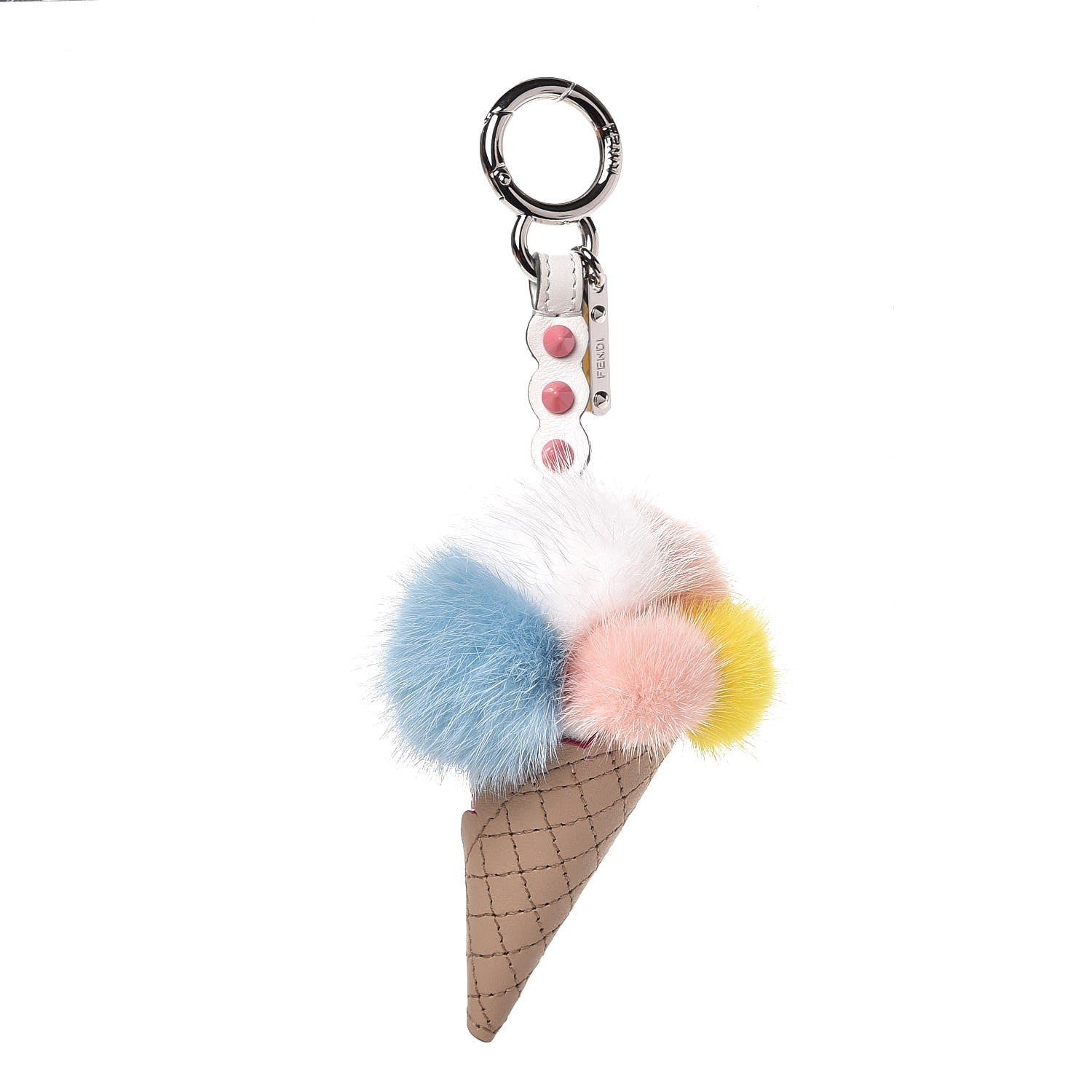 Fendi Mink Fur Calfskin Fun Fair Bag Charm Multicolor 1 of 7