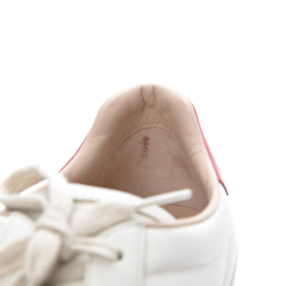 Gucci Calfskin Stripe Womens New Ace Sneakers 41 New Mystic White Ecru Red Flame 8 of 9