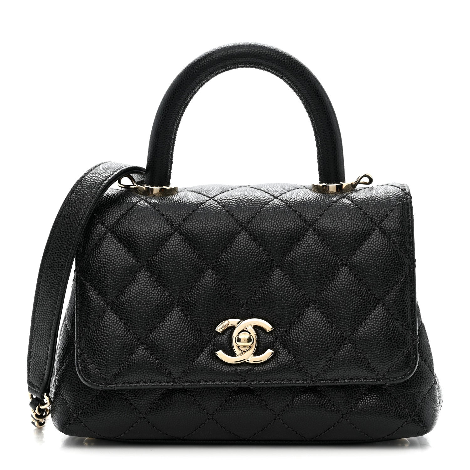 Chanel Caviar Quilted Extra Mini Coco Handle Flap Black 1 of 11