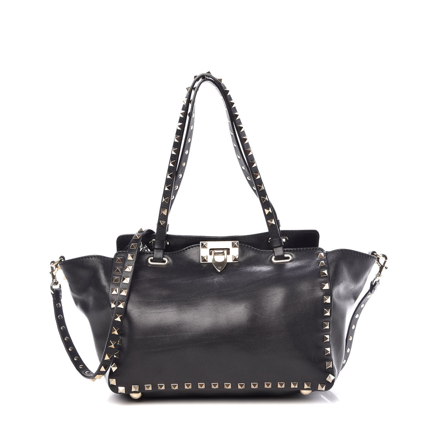 Vitello Small Rockstud Tote Black