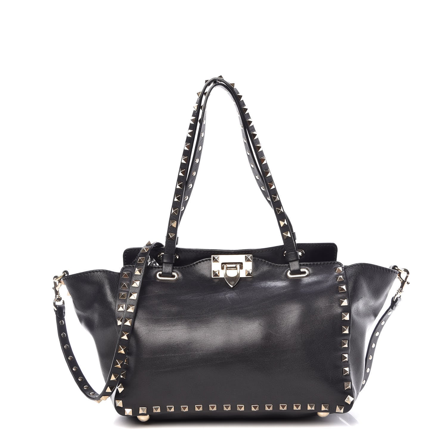 Valentino Garavani Vitello Small Rockstud Tote Black 1 of 6