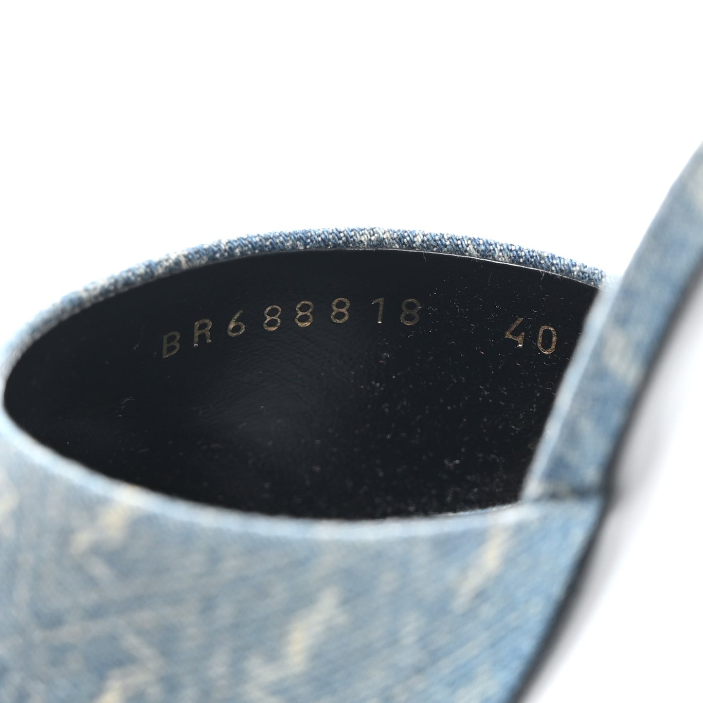 Denim Monogram La 16 Mule Sandals 40 Blue Jeans