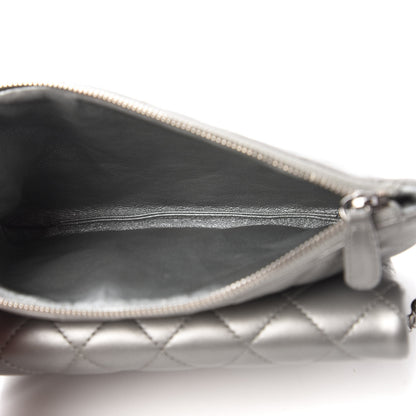 Chanel Metallic Calfskin Quilted Daily Zip Crossbody Silver 5 of 12