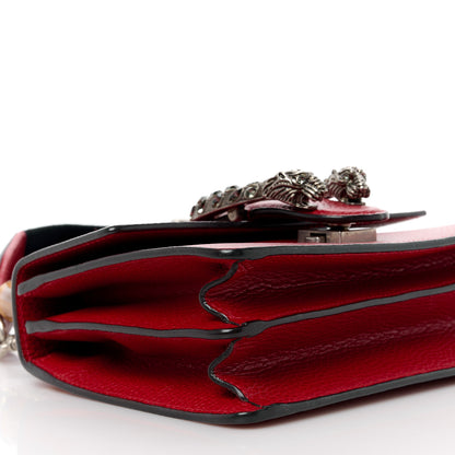 Gucci Dollar Calfskin Crystal Web Mini Dionysus Bamboo Top Handle Bag Hibiscus Red 10 of 13